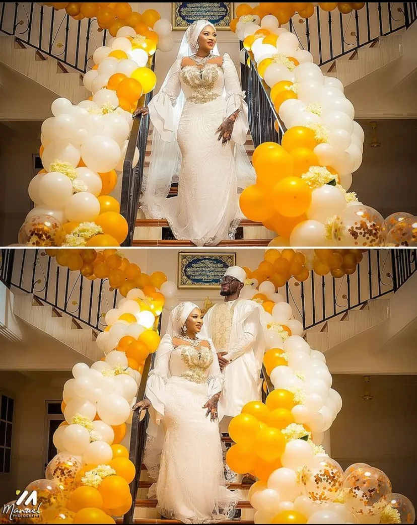 Take a look at all the glamour from Ghanaian goalkeeper, Fatau Dauda and his heartthrob, Failatu Alhassan’s wedding.