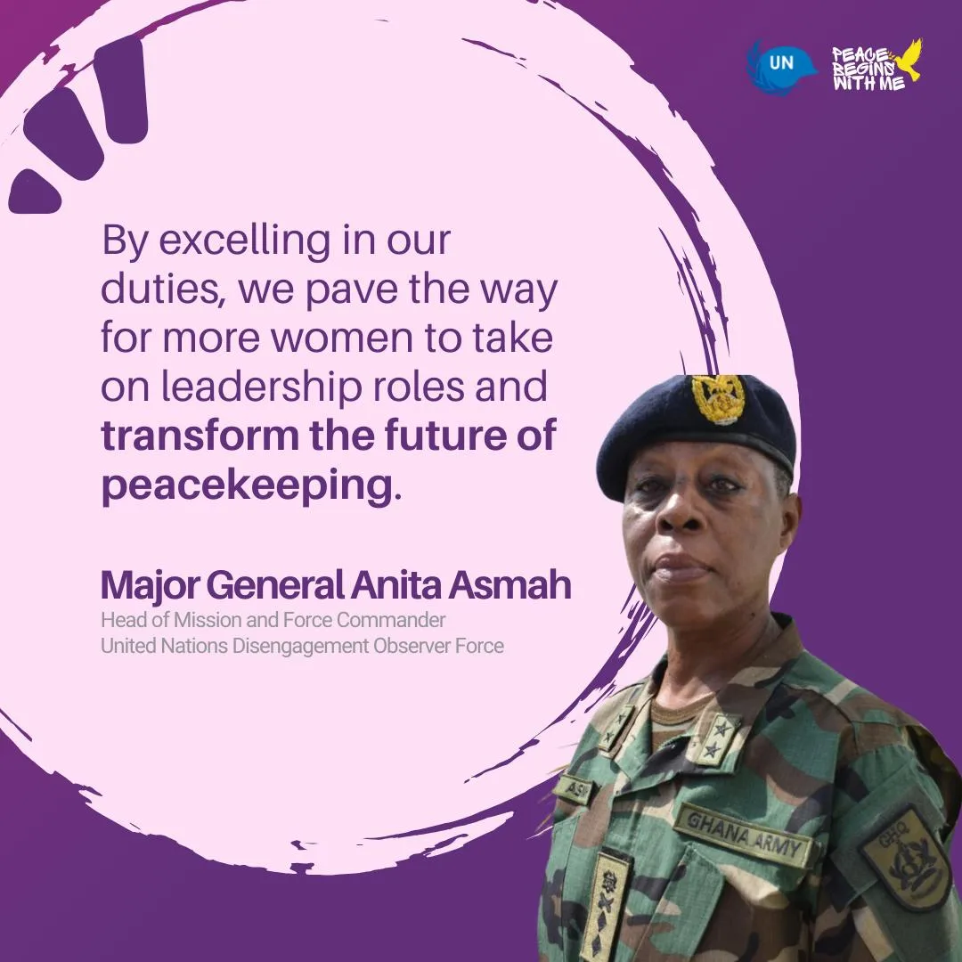 Major General Anita Asmah: United Nations’ first African woman Force Commander & #UNDOF Head of Mission