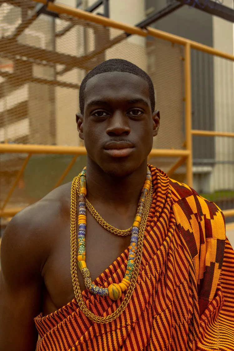 Visual artist, Josef Adamu eulogizes Ghanaian kente in his JUMP BALL series