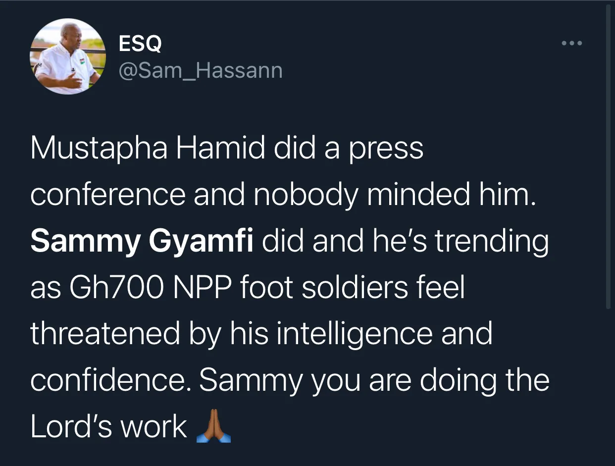 These Twitter Users Share Their Strong Opinions About Lawyer Sammy Gyamfi.