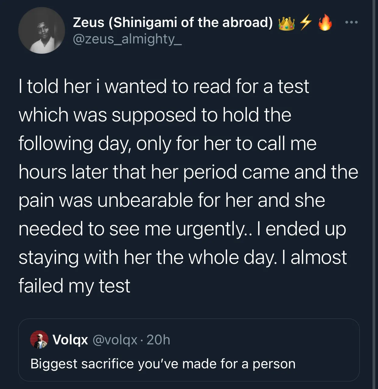 Have you ever sacrificed for love? Twitter users share their heartbreaking experiences.