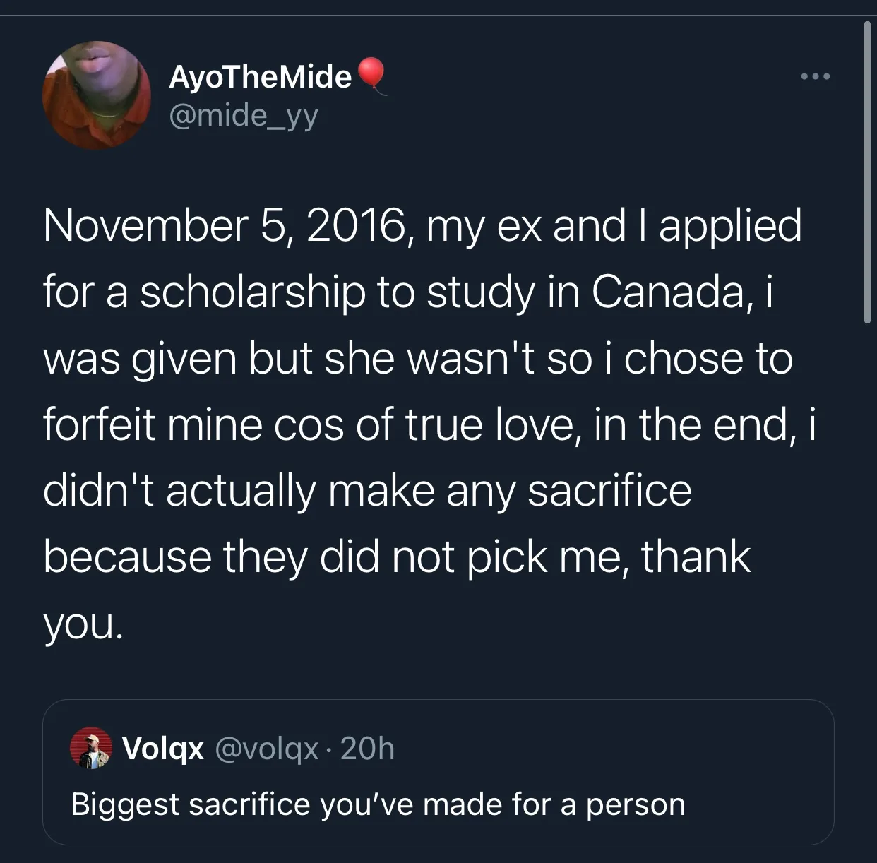 Have you ever sacrificed for love? Twitter users share their heartbreaking experiences.