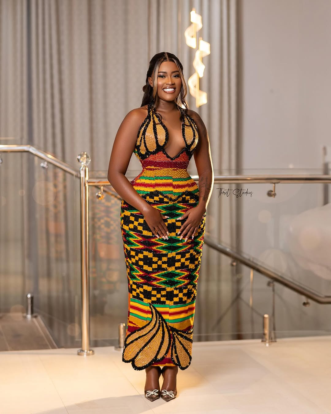 Ghanaian actress Fella Makafui in Kente