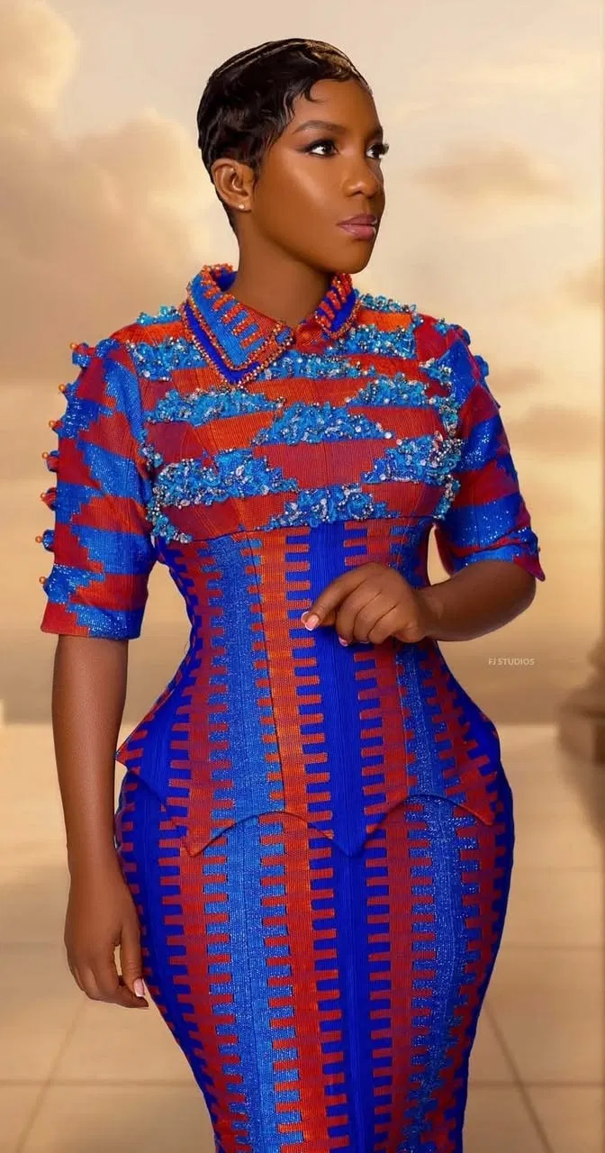 Fashion design wears her kente 