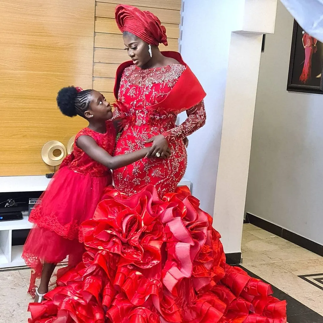 Mercy Johnson and her family are giving us enough reason to love the colour red in these family portraits