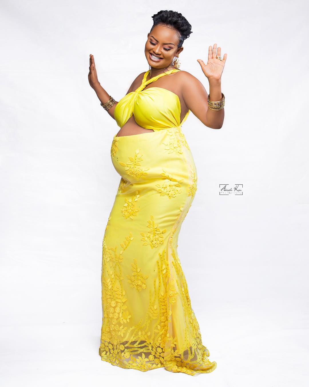Here are the graceful pregnancy photos Nana Ama Mcbrown shared to announce the birth of her baby girl.