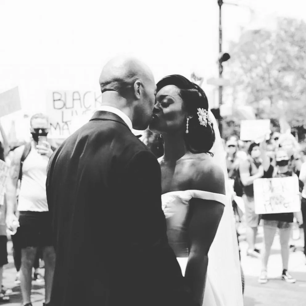 Power of love: The newlyweds who joined a #BlackLivesMatter protest on their wedding day