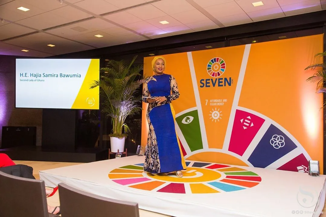 Samira Bawumia rocked a stunning blue dress to the #7forseven event as an honoree