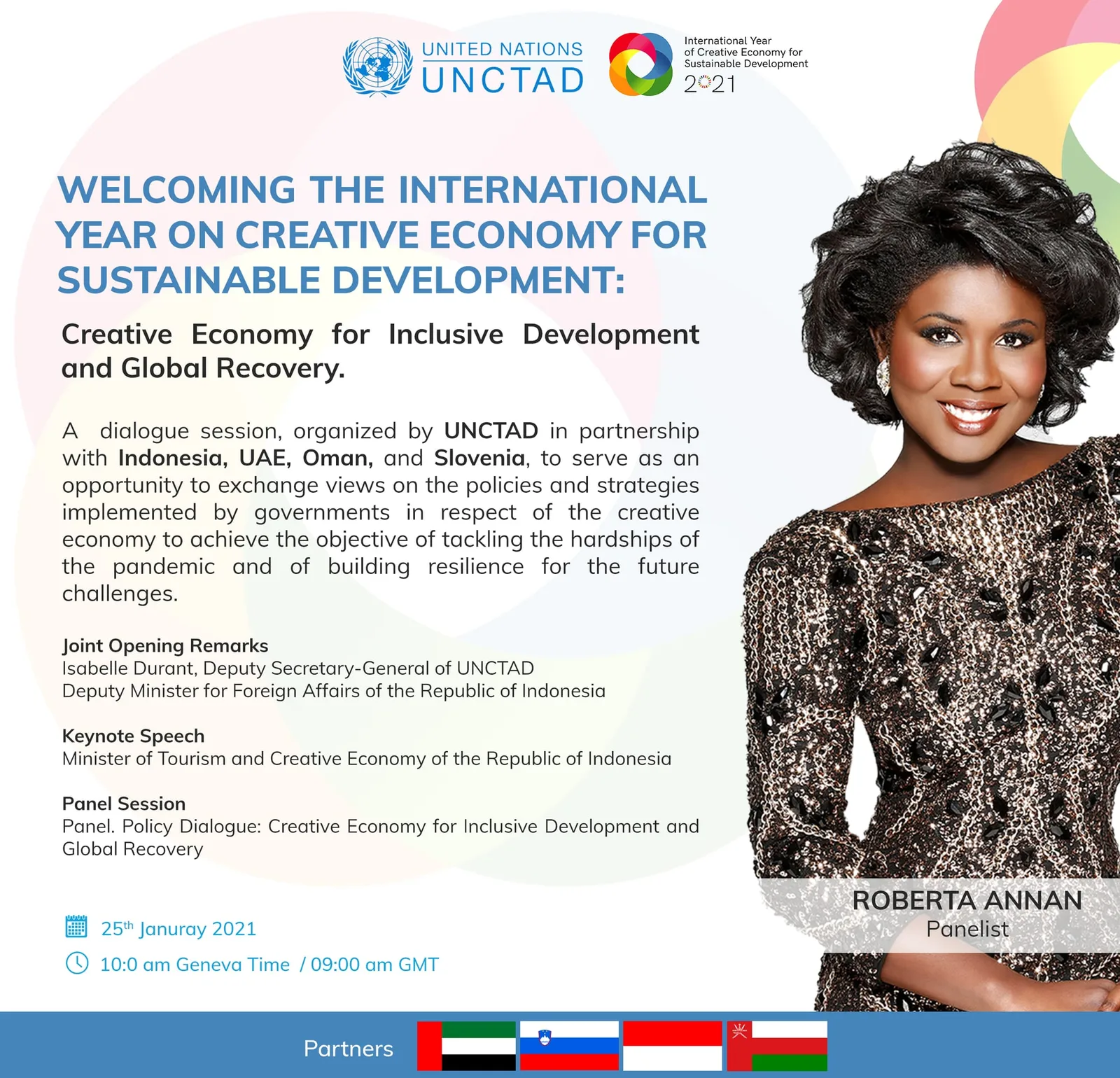 Roberta Annan is the guest speaker at UNCTAD Trade Policy Dialogue event for the Creative Economy