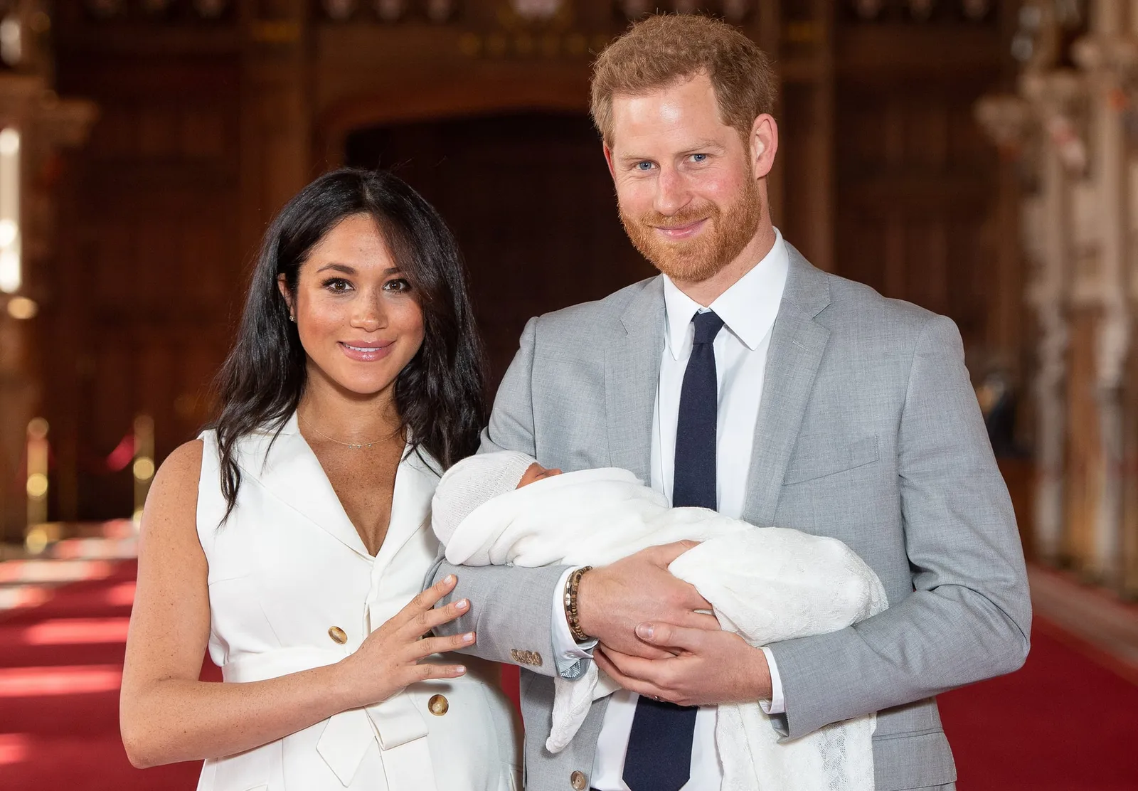 The Duke & Duchess Of Sussex Pose With Their Newborn Son