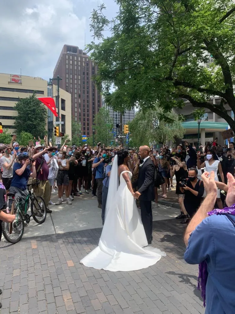 Power of love: The newlyweds who joined a #BlackLivesMatter protest on their wedding day