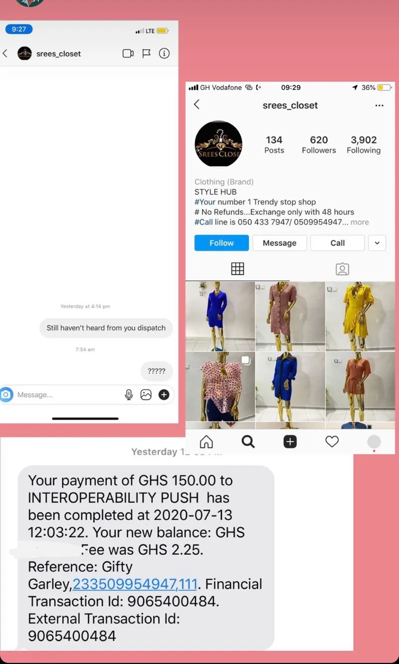 How style influencer, Lharley was duped by an Instagram store