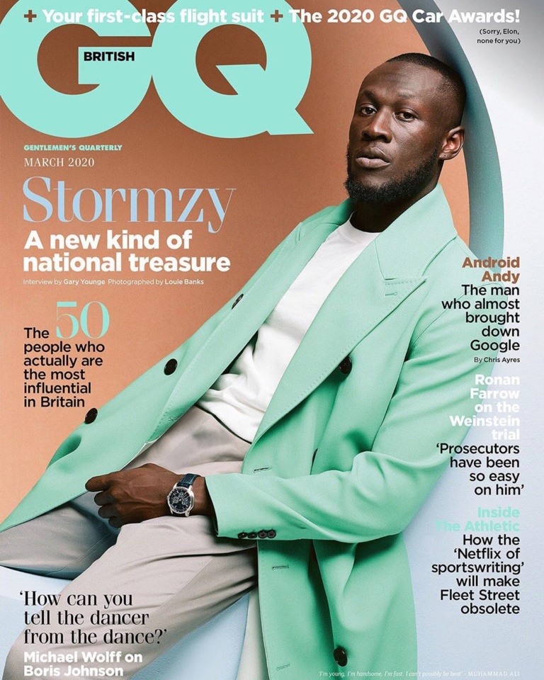 Stormzy goes on the cover of GQ magazine for the 3rd time