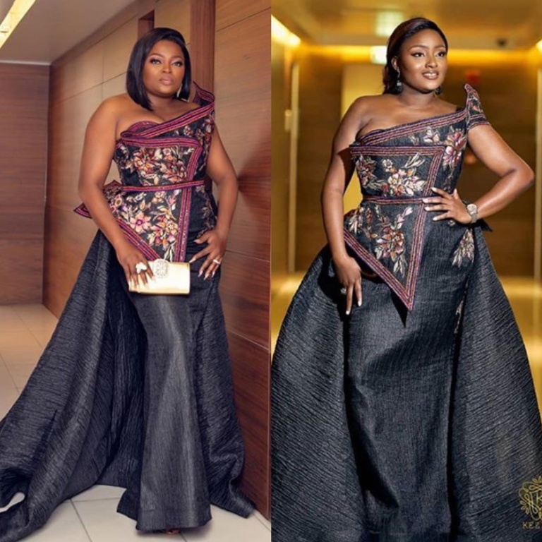 Who Rocked it Better: Funke Akindele and Omoyeni were both spotted in the same dress at #AMVCA7