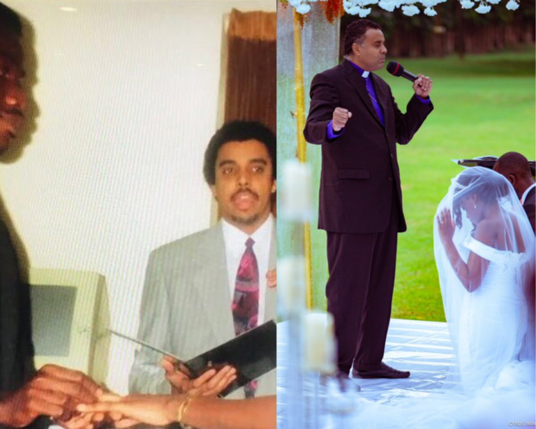 How it started vrs how it’s going: Bishop Dag officiates at Pastor’s wedding and does same for Pastor’s daughter 27 years later.