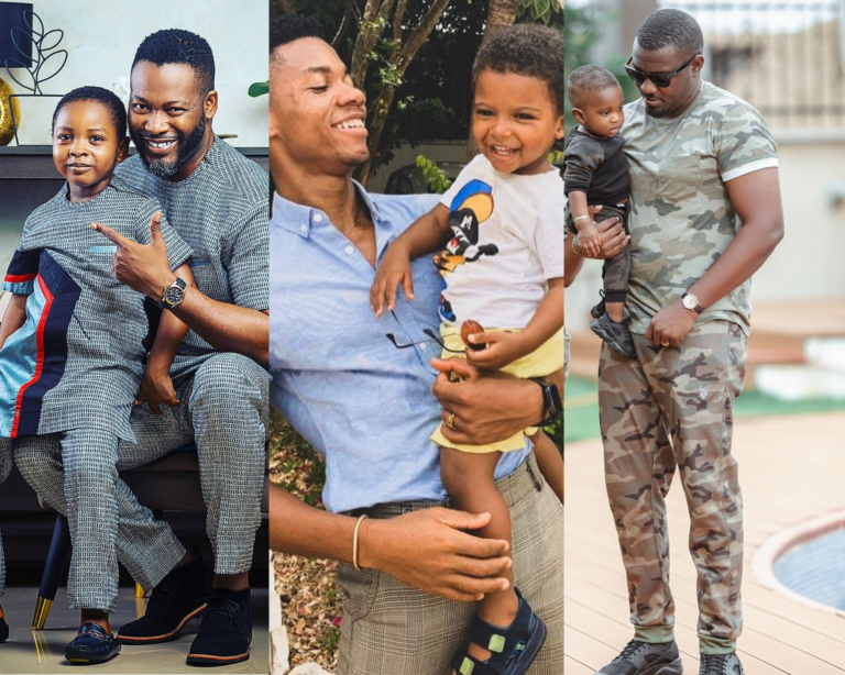Adorable photos of 10 Ghanaian male celebrities with their kids that will make your day